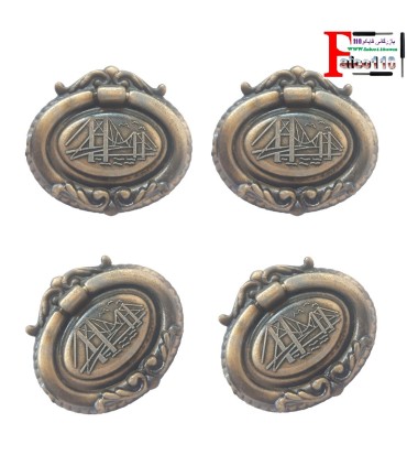 دستگیره کابینت دستگیره تک پیچ فلزی طرح قایقی (بسته 4 عددی)